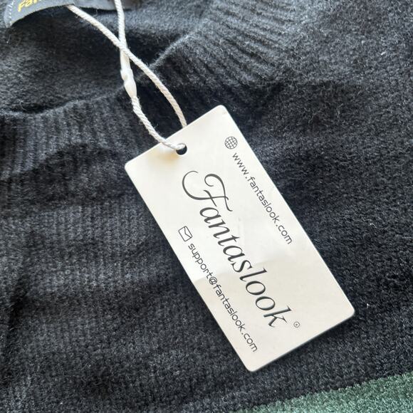 Fantaslook Striped Sweater Women Crewneck Oversized Pullover Sweater XL / New - Picture 7 of 9